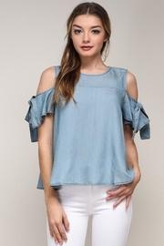  Cold-shoulder Denim Top