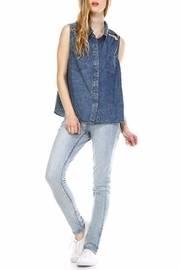 Slit Denim Top