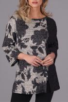  Floral Tunic W Zipper At Hem