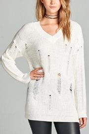  Ivory Distressed Sweater