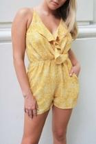  Yellow Floral Playsuit