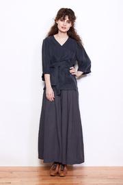  V-neck Belted Blouse