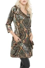  Pattern Velvet Zip Tunic