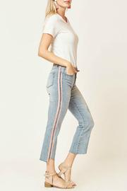  Vintage Rose Stripe Cropped Jean