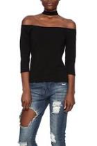  Off Shoulder Choker Top