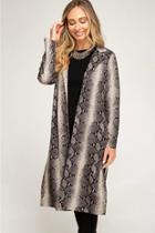  Animal Print Suede Duster