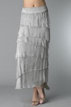  Muti-tiered Silk Skirt