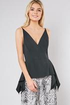  Black V-neck Top