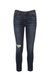  Destroyed Unhemmed Denim Jeans