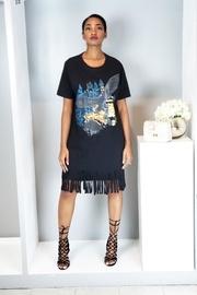  Black Fringe T-dress