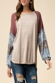  Waffle-knit Leopard-print Top