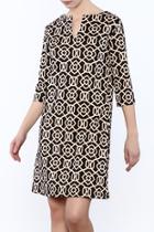  Black Taupe Pattern Dress