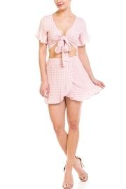  Checkered Tie Skirt-set