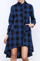  Plaid High Low Dress