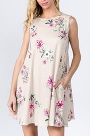  Vertical Stripe & Floral Swing Dress