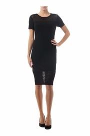  Mesh Detail Black Dress