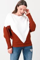  Dolman Sleeve Triangle Sweater Top