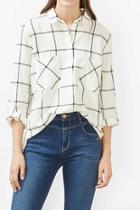  Plaid Woven Top