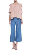  Pink Pleated Top