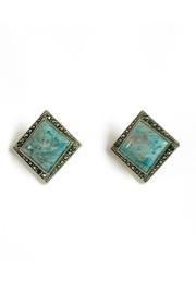  Semi-precious Stone-marcasite Stud-earrings