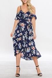  Cold Shoulder Wrap Dress