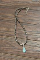  Natural-flat-top Turquoise Necklace