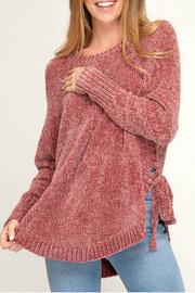  Chenille Side Eyelet Sweater