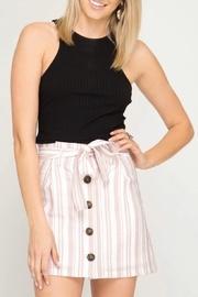 Striped Button-down Skirt