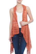  Rust Lace Embroidered Vest