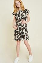  Leopard Terry Dress