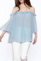  Sheer Blue Tunic Blouse