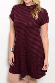 Black Burgundy Striped Dress