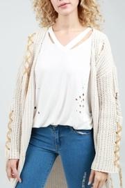  Tie-up Cable-knit Cartigan