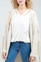  Tie-up Cable-knit Cartigan