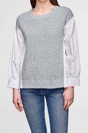  Poplin Combo Crewneck
