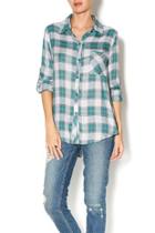  Green Flannel Top