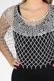  Beaded Poncho-white/silver