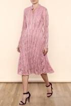 Pink Vintage-lace Dress