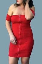  Red Zip Dress