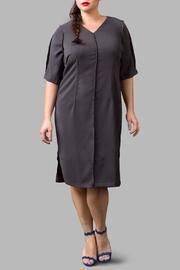  Exposed Seam Charcoal Dress