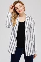  Black & White Stripe Blazer