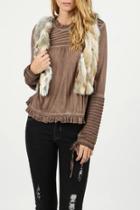  Fur Crop Vest W Velvet Lining