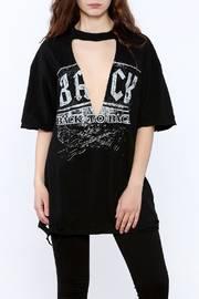  Black Graphic Tunic Top