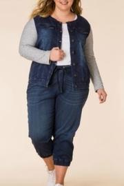  Mixed Denim And Knit Jacket