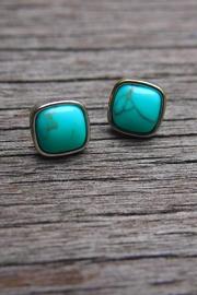  Turquoise Square Studs