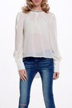  Sheer Rhinestones Blouse