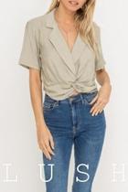  Collared Twist-front Top