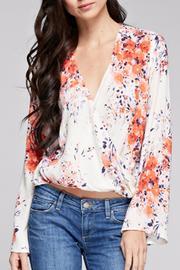  Floral Surplice Top