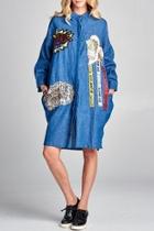  Denim Patchwork Dress