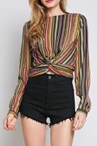  Knotted Stripe Blouse